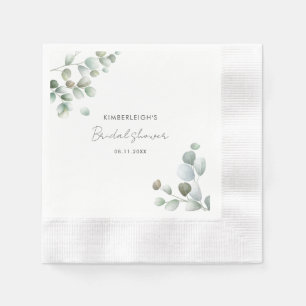 Eucalyptus Foliage Greenery Bridal Shower Napkin