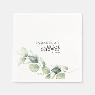 Eucalyptus Foliage Greenery Bridal Shower Paper Napkin