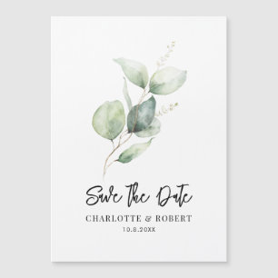 Eucalyptus Foliage Greenery Save the Date Magnetic Invitation