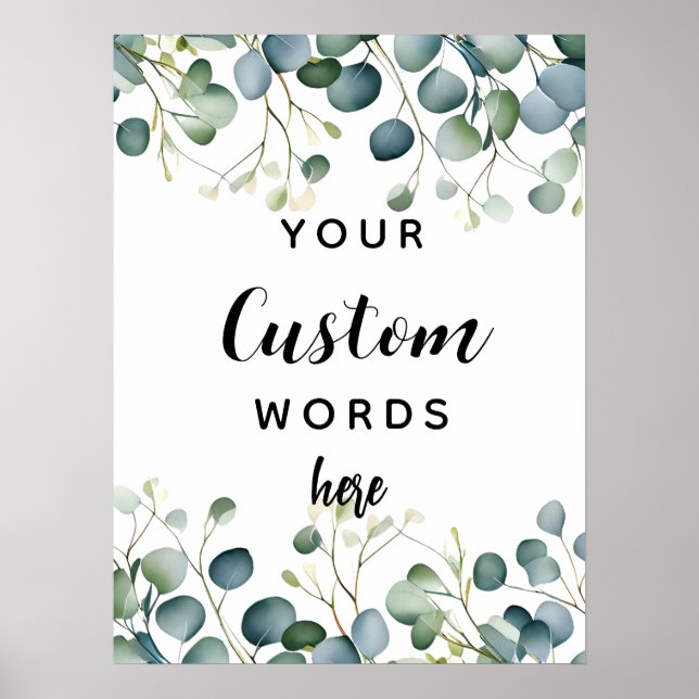 Eucalyptus foliage leaf green create your own poster (Front)