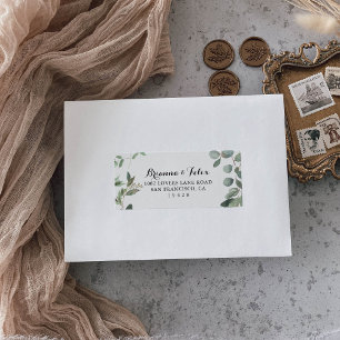 Eucalyptus Foliage mariage Étiquette de adresse RS