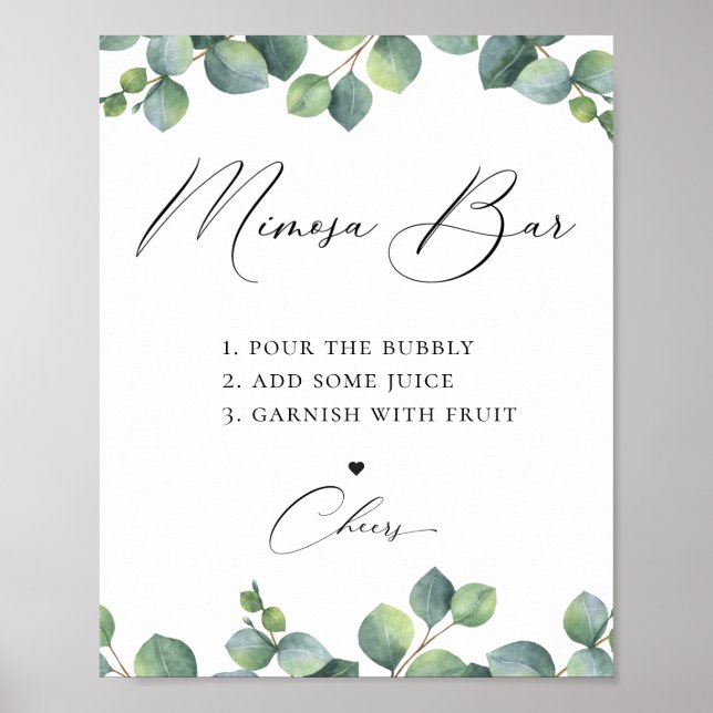 Eucalyptus Foliage Mimosa Bar Poster (Front)