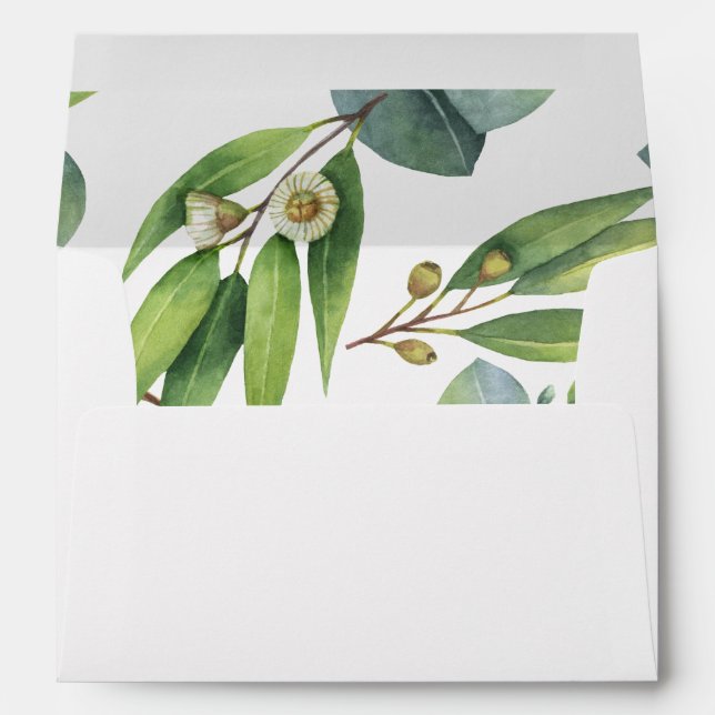 Eucalyptus Foliage Personalized Return Address Envelopes (Back (Bottom))