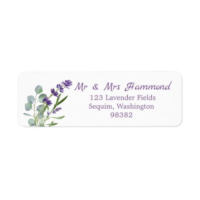 Eucalyptus Foliage Purple Lavender Flowers  (Front)