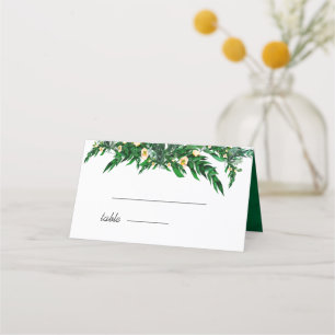 Eucalyptus Foliage  Rustic Green White Place Card