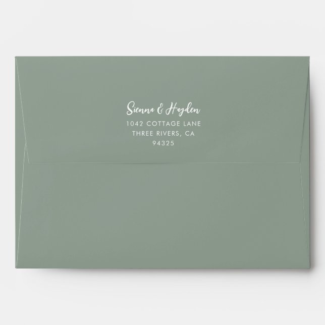 Eucalyptus Foliage Sage Green Botanical Envelope (Back (Top Flap))