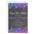 Eucalyptus Foliage Slate QR Code Save The Date Inv