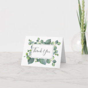 Eucalyptus Foliage Wedding Photo Thank You Card