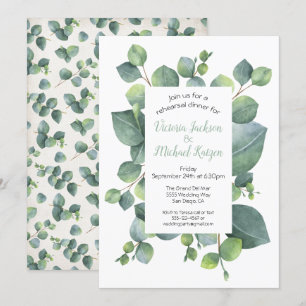 Eucalyptus Frame Rehearsal Dinner Invitation