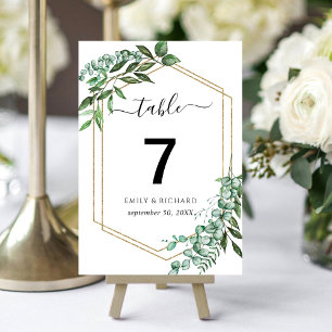 Eucalyptus Frame Table Number