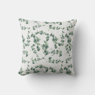 Eucalyptus fresh leafs throw pillow