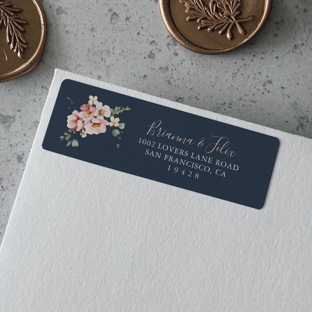 Eucalyptus Garden Rose Floral Return Address Label (Creator Uploaded)