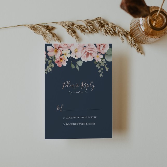 Eucalyptus Garden Rose Floral RSVP Card (Creator Uploaded)