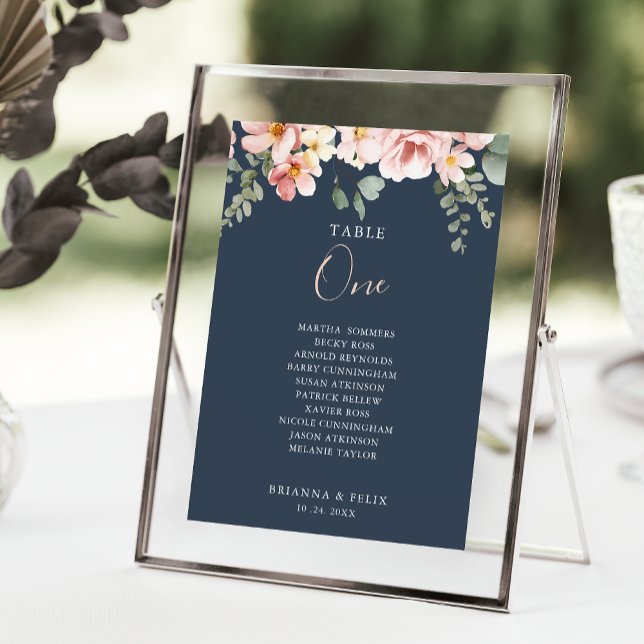 Eucalyptus Garden Rose Floral Wedding Table Number (Creator Uploaded)