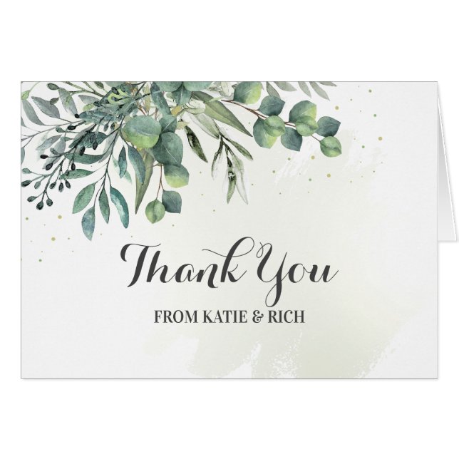 Eucalyptus Garden Thank You Card (Front Horizontal)