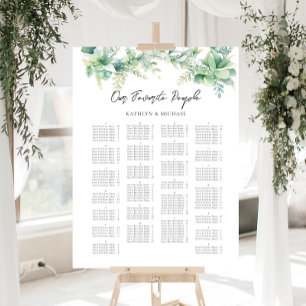 Eucalyptus Garden Wedding Alphabetical Seating Poster