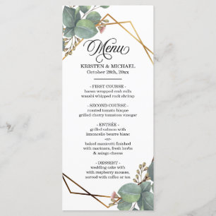 Eucalyptus geo frame menu mariage