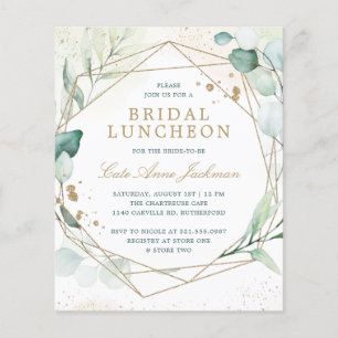Eucalyptus Geometric Bridal Luncheon Invitation