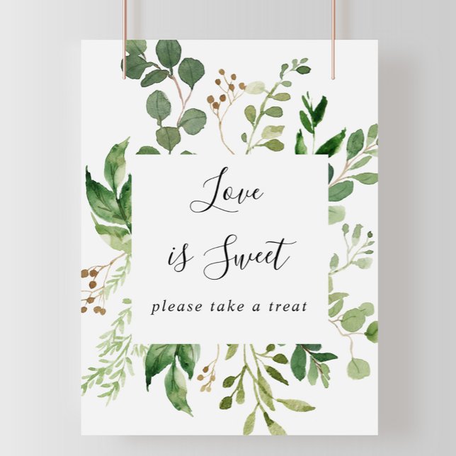 Eucalyptus Geometric Floral Love Is Sweet Sign (Creator Uploaded)