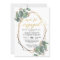 Eucalyptus geometric frame engagement invitation