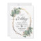 Eucalyptus geometric frame wedding invitation