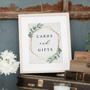 Eucalyptus Geometric Gold Foil Wedding Sign