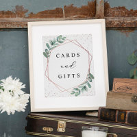 Eucalyptus Geometric Rose Gold Foil Wedding Sign