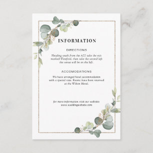 eucalyptus geometric wedding details card