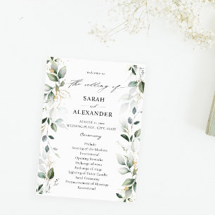 Eucalyptus Glow Gold Programme de mariage vert 2
