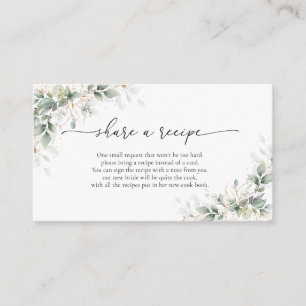 Eucalyptus Gold Bridal Shower Share a recipe Card