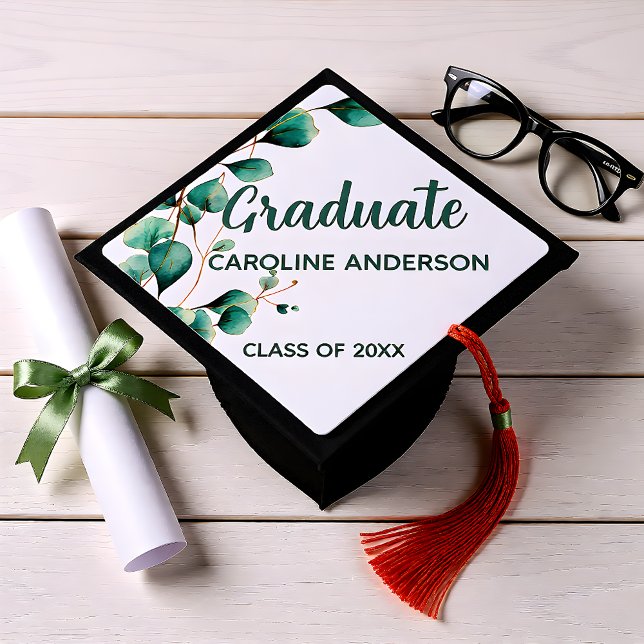 Eucalyptus Gold Celebrate  Graduation Cap Topper (Creator Uploaded)