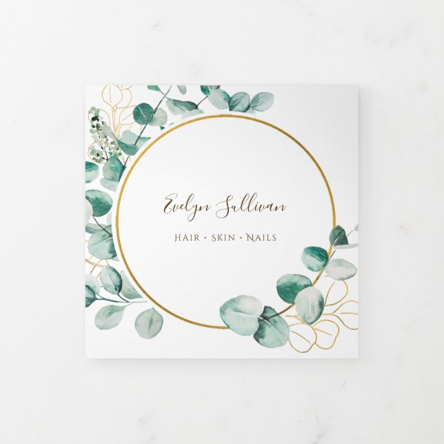 Eucalyptus Gold Circle Trifold Brochure (Cover)