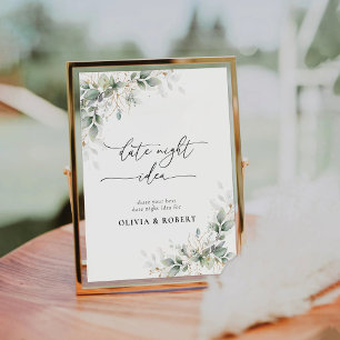 Eucalyptus Gold Date Night Idea Sign