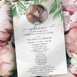 Eucalyptus Gold Foliage Photo Wedding Program<br><div class="desc">Grab yourself a unique wedding program that you can fully customize to make it special and unique to your wedding. the design comes with a frame where you can put your picture/photo with your man or with your woman, the frame that comes with beads will complement the photo of the...</div>