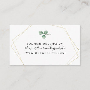 Eucalyptus + Gold Geometric Frame info Enclosure Card