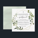 Eucalyptus Gold Geometric | Postponed Communion Invitation<br><div class="desc">Beautiful Postponement Announcement for a communion, baptism, confirmation, christening or any event! Add your custom wording to this design by using the "Edit this design template" boxes on the right hand side of the item, or click the blue "Customize it" button to arrange the text, change the fonts and colours...</div>