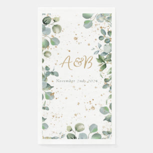 Eucalyptus Gold Glitter - Green  Napkin