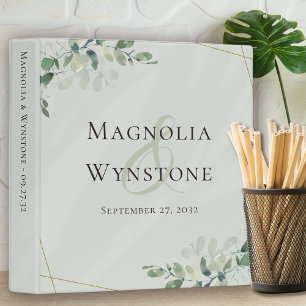 Eucalyptus Gold Glitter Wedding Photo Album Binder