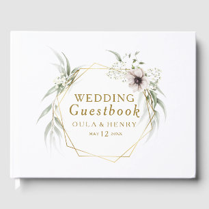 Eucalyptus Gold Mariage géométrique Livre d'hôtes