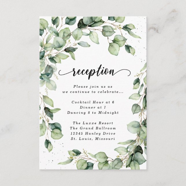 Eucalyptus Gold Watercolor Reception Enclosure Car (Front)