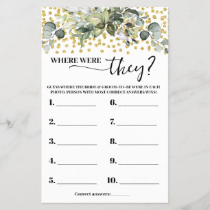 Eucalyptus Gold Where were They Shower Game Card