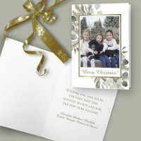 Eucalyptus & Golden Pine Merry Christmas Photo