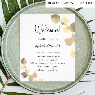 Eucalyptus golden wedding program