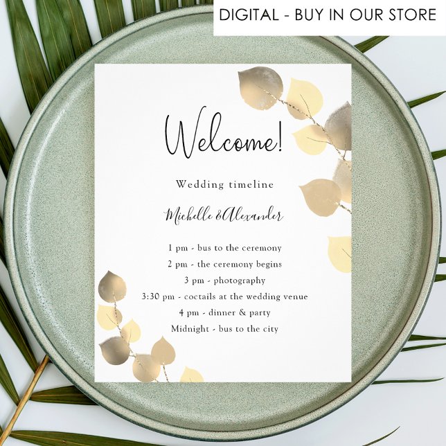 Eucalyptus golden wedding program budget (Creator Uploaded)