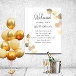 Eucalyptus golden wedding program  poster<br><div class="desc">A modern,  elegant,  wedding program,  timeline.  White background,  decorated with golden eucalyptus,  sprigs. Personalize and add your names and wedding details. Black coloured letters.  If you have more text it's possible to reduce the line space.</div>