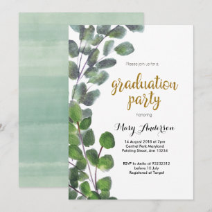 Eucalyptus graduation party invitation