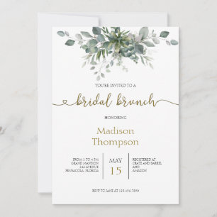 Eucalyptus Green Bridal Brunch Invitation