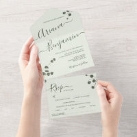 Eucalyptus green Elegant Name Script Modern