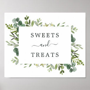 Eucalyptus Green Foliage Dessert Table Sign