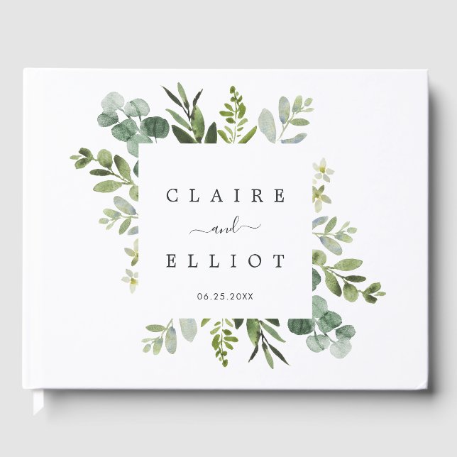 Eucalyptus Green Foliage Mariage Livre d'or (Recto)